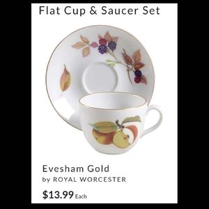 "Evesham Gold" Porcelain Cup & Saucer (5 available) by Royal Worcester